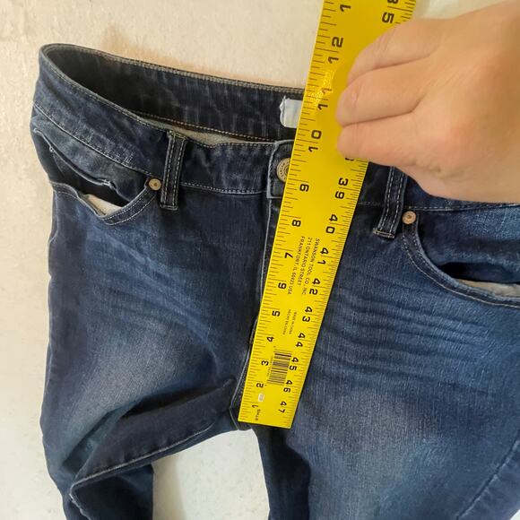 KanCan Skinny Blue Jeans Women Junior 13/30 Zip Ankle Ripped Knees Stretch Denim - Picture 11 of 12